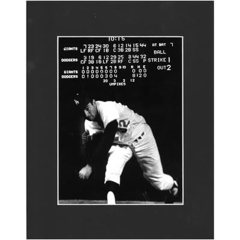 Matted 8x10 Photo- Sandy Koufax Scoreboard 