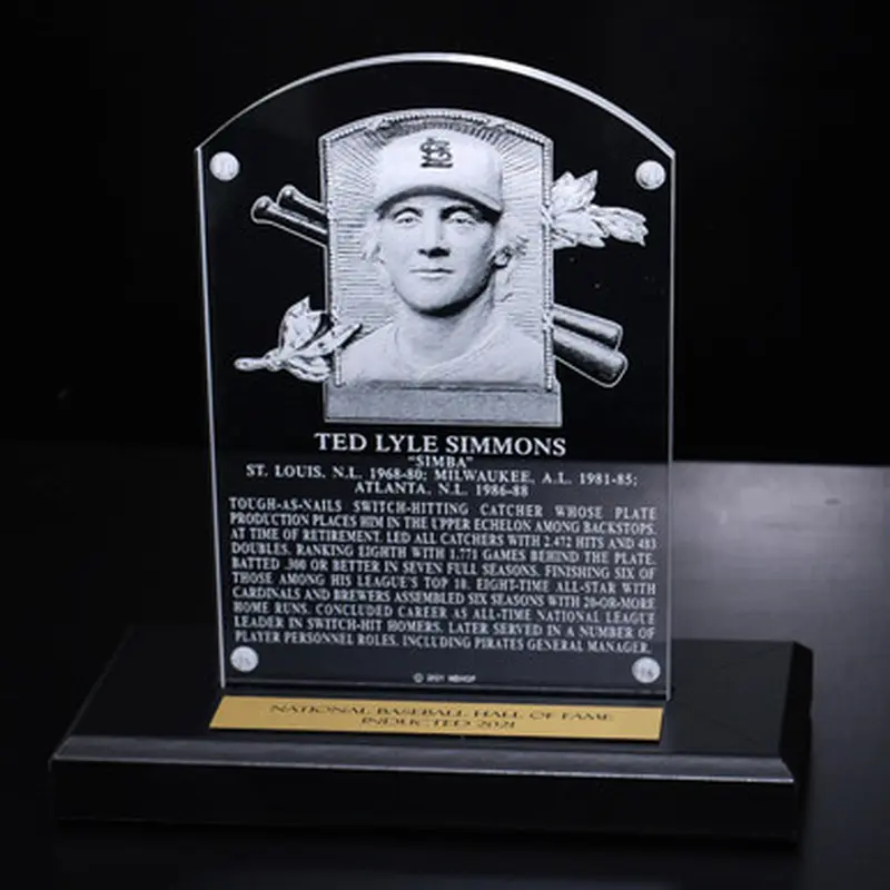 Ted Simmons Acrylic Replica Hall of Fame Plaque 