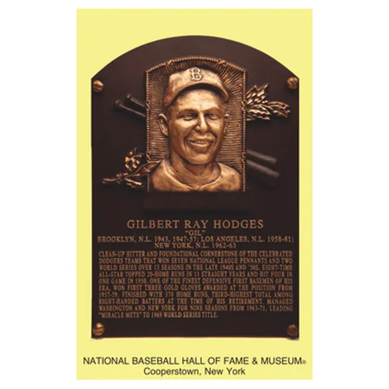 Gil Hodges Baseball Hall of Fame Plaque Postcard 
