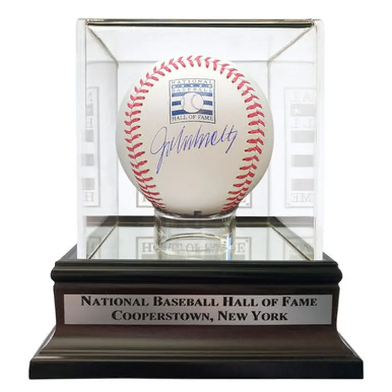 John Smoltz Autographed Hall of Fame Logo Baseball with HOF Case (Beckett) 