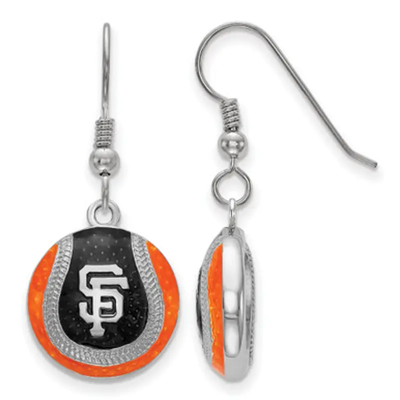 LogoArt San Francisco Giants Sterling Silver Enamel Logo Earrings 
