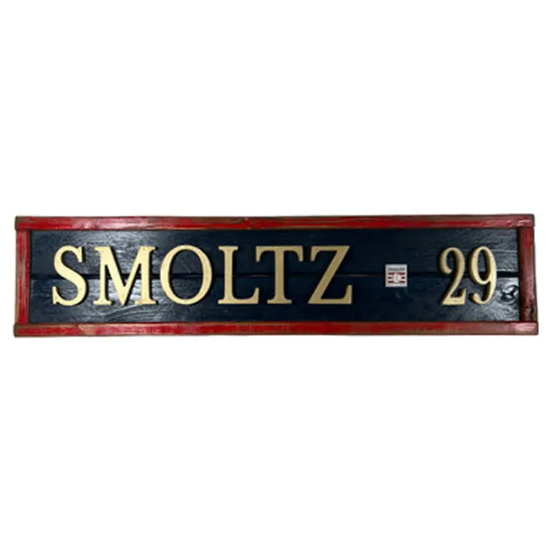 John Smoltz Hall of Fame Distressed Wood 25 Inch Classic Name & Number Framed Sign 