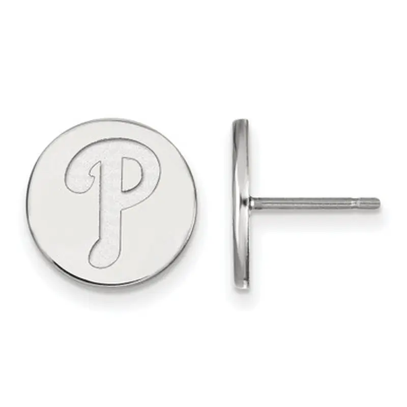 LogoArt Philadelphia Phillies Sterling Silver Small Post Logo Earrings 