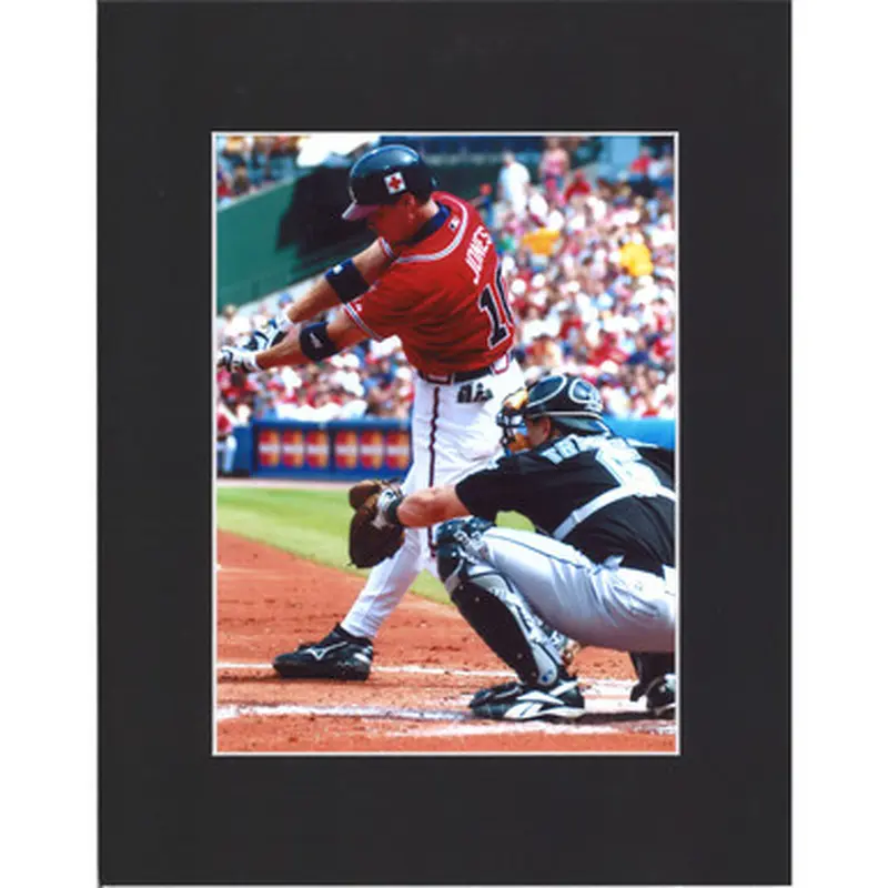 Matted 8x10 Photo- Chipper Jones Batting 