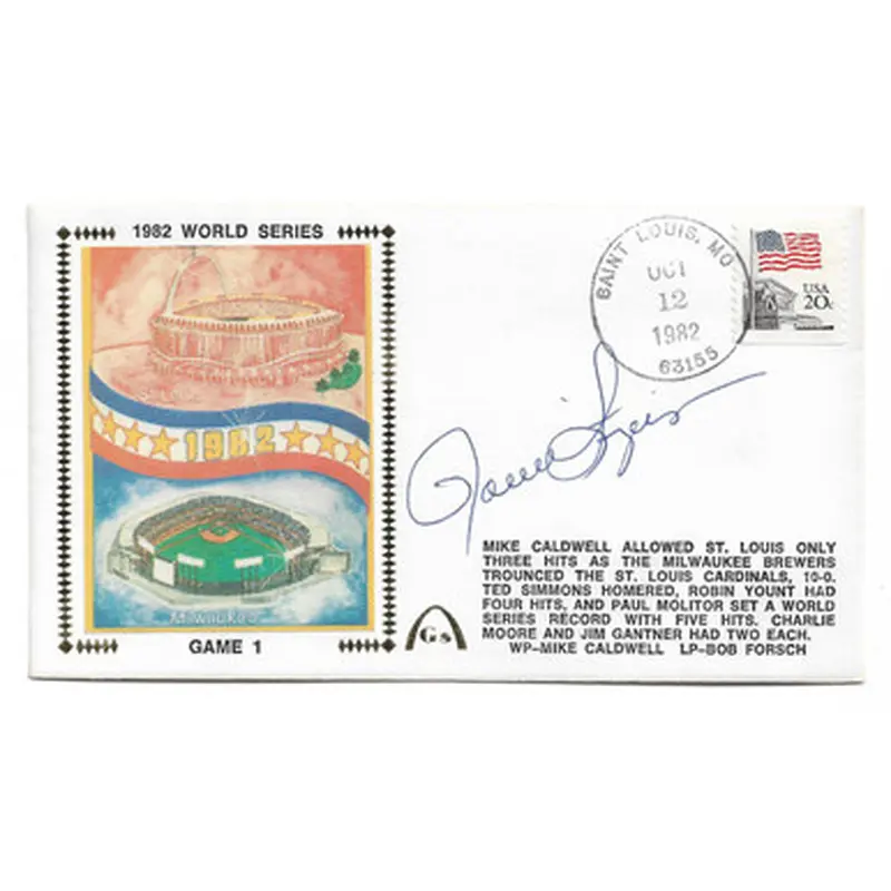 Rollie Fingers Autographed First Day Cover - 1982 World Series (JSA) 