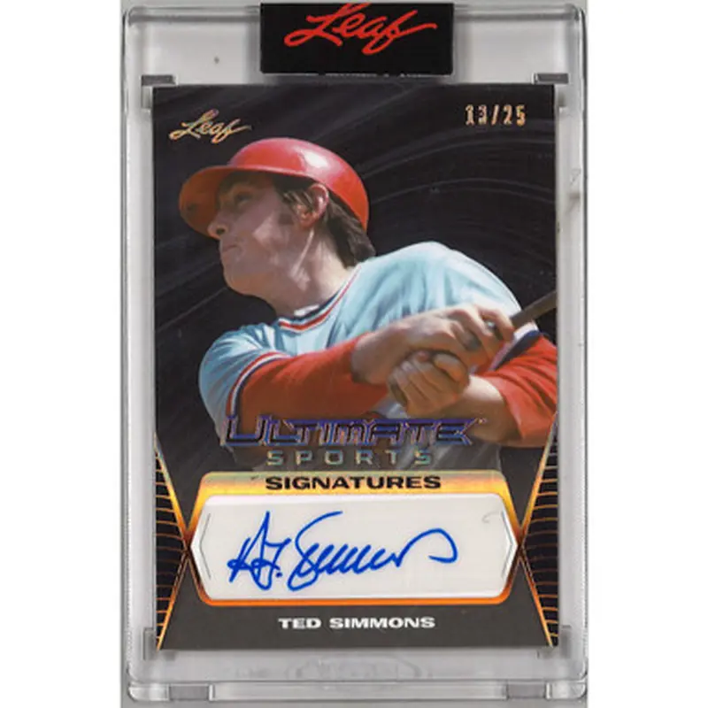 Ted Simmons Autographed Card 2021 Leaf Ultimate Sports # TS1 Ltd Ed of 25 