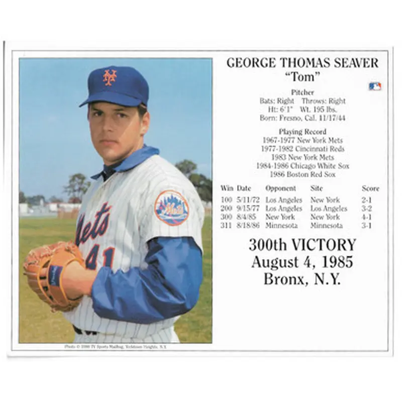 Tom Seaver New York Mets 300th Win 8x10 Photocard 