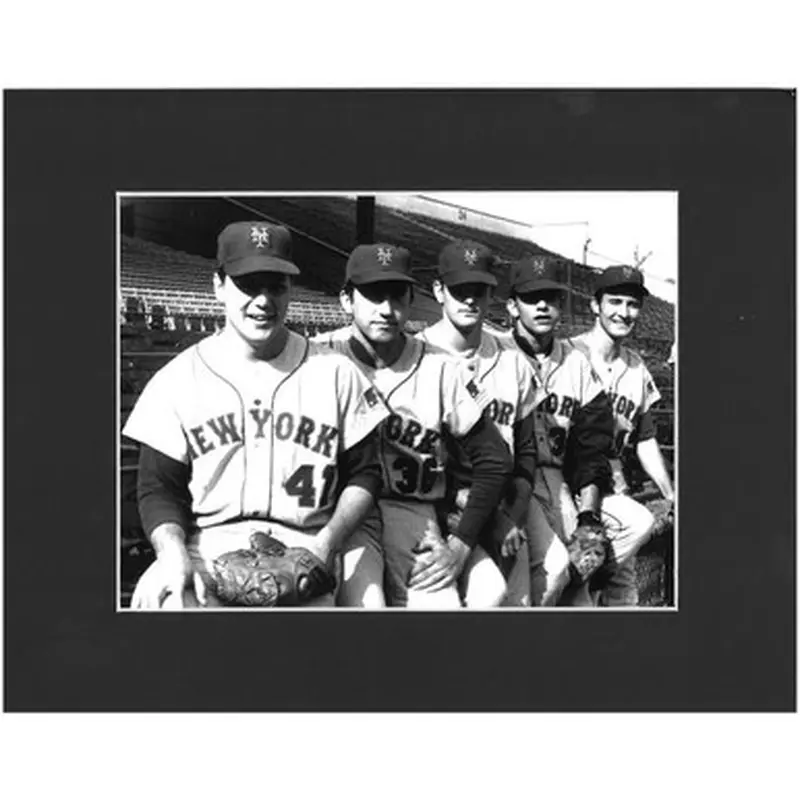Matted 8x10 Photo- 1969 Mets Pitching Staff 