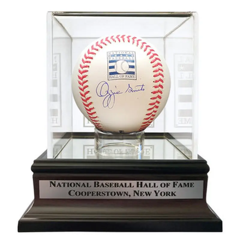 Ozzie Smith Autographed Hall of Fame Logo Baseball with HOF Case (Fanatics) 