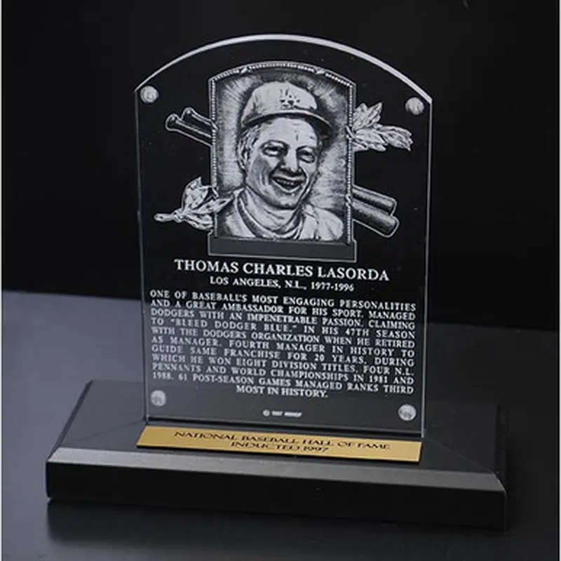 Tommy Lasorda Acrylic Replica Hall of Fame Plaque 