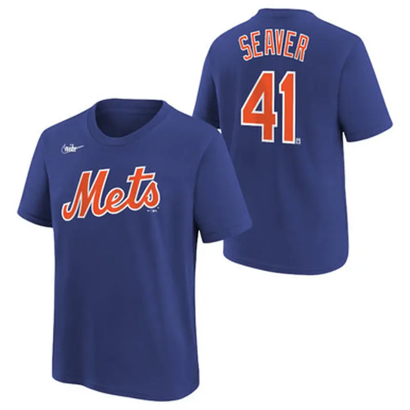 Youth Nike Tom Seaver New York Mets Royal Name & Number T-Shirt (2024) Size L