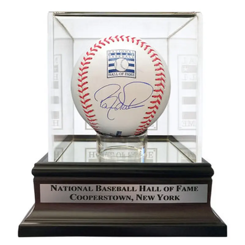 Barry Larkin Autographed Hall of Fame Logo Baseball with HOF Case (Beckett) 