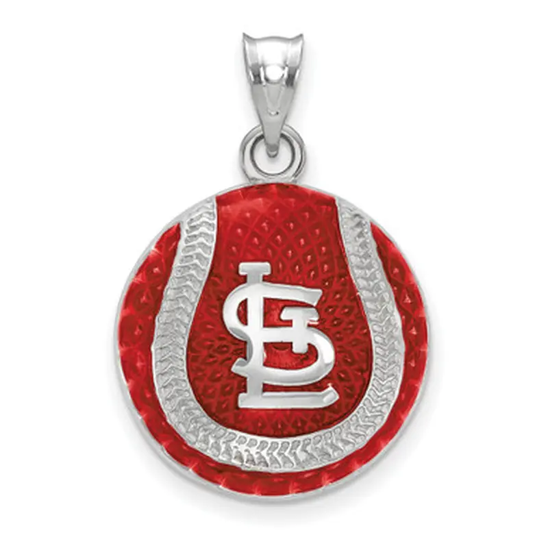 LogoArt St. Louis Cardinals Sterling Silver Enamel Pendant 