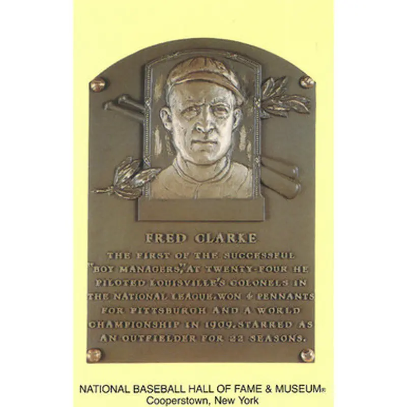 Fred Clarke Baseball Hall of Fame Plaque Postcard 