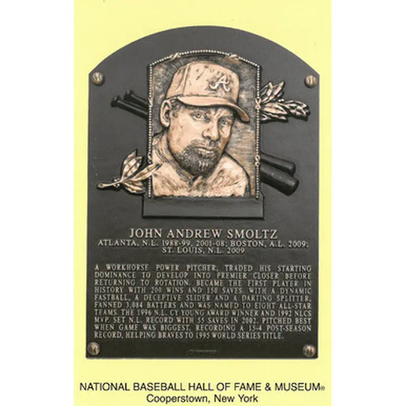 John Smoltz Baseball Hall of Fame Plaque Postcard 