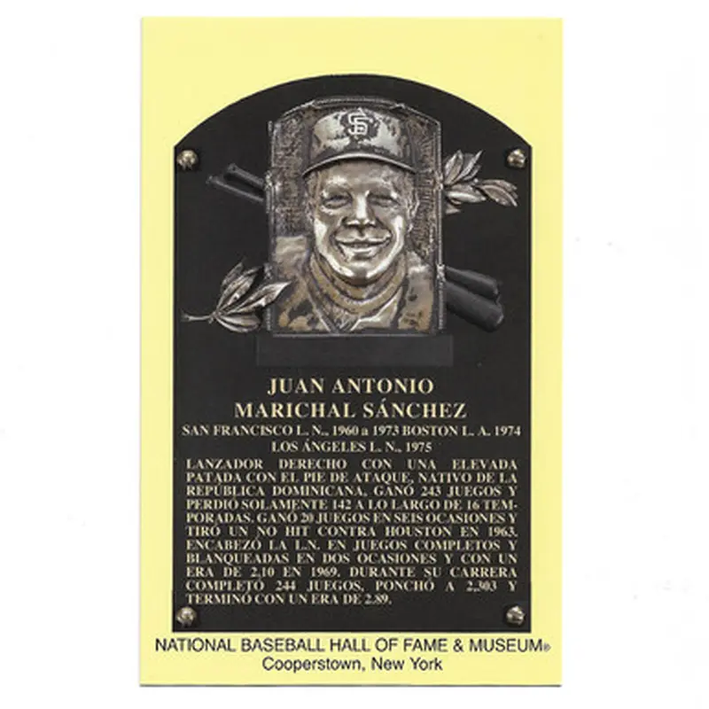 Juan Marichal Baseball Hall of Fame Plaque Postcard (Spanish) 