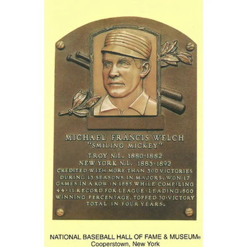 Mickey Welch Baseball Hall of Fame Plaque Postcard 