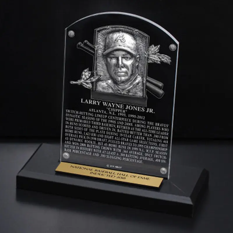 Chipper Jones Acrylic Replica Hall of Fame Plaque 
