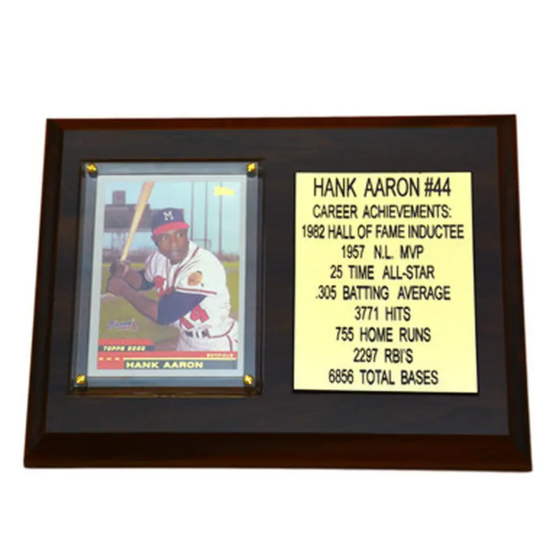 Hank Aaron Atlanta Braves 8" x 6" Baseball Card Deluxe Plaque 
