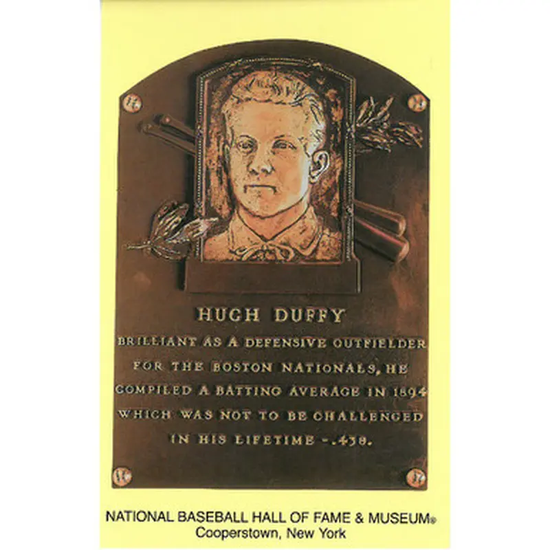 Hugh Duffy Baseball Hall of Fame Plaque Postcard 
