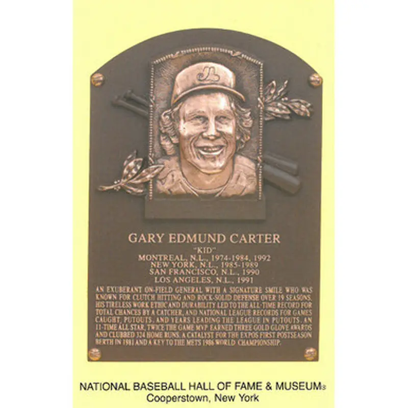 Gary Carter Baseball Hall of Fame Plaque Postcard 