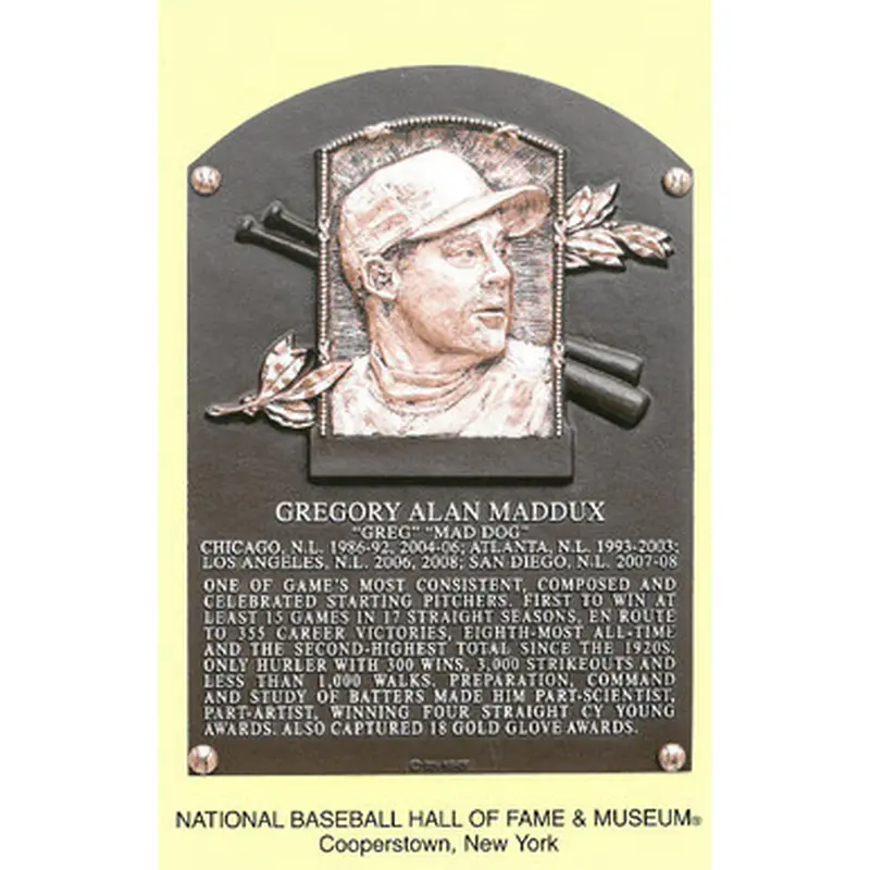 Greg Maddux Baseball Hall of Fame Plaque Postcard 