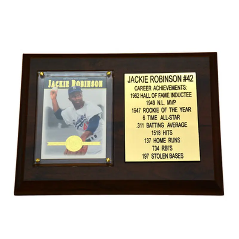 Jackie Robinson Brooklyn Dodgers 8" x 6" Baseball Card Deluxe Plaque 