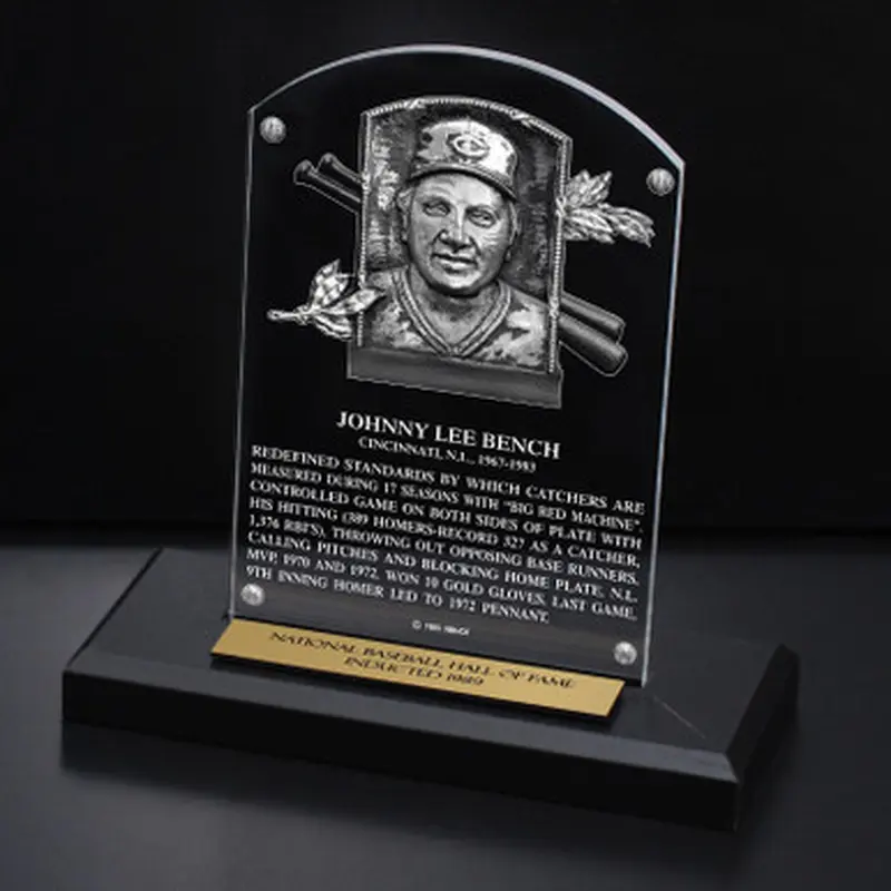 Johnny Bench Acrylic Replica Hall of Fame Plaque 
