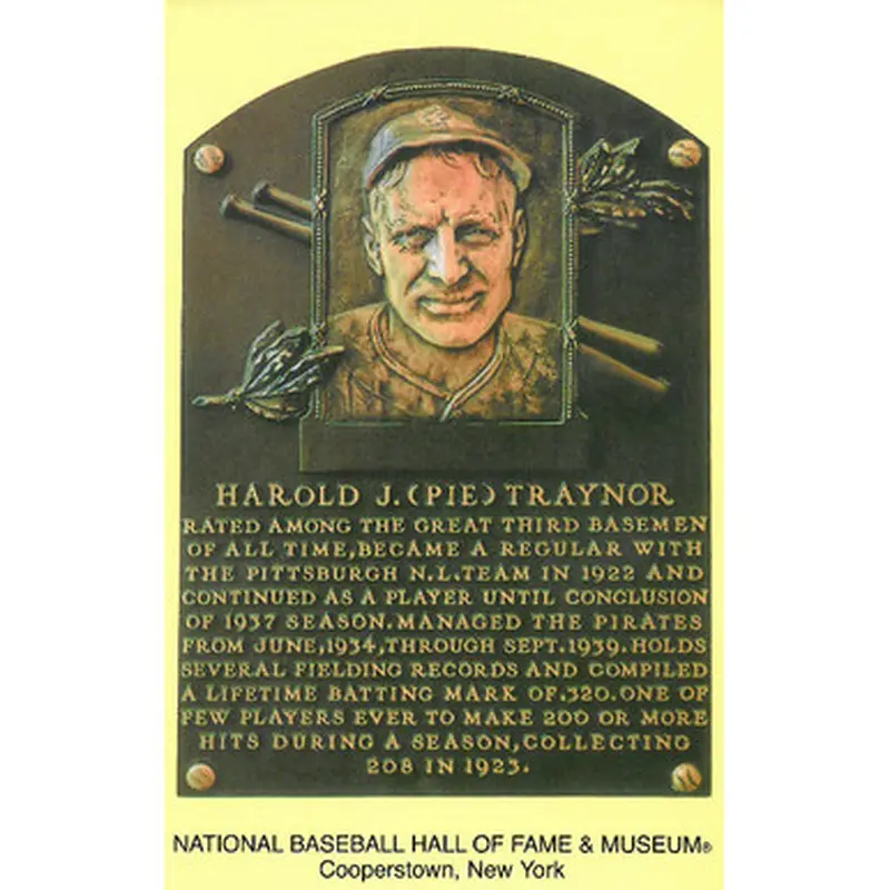 Pie Traynor Baseball Hall of Fame Plaque Postcard 