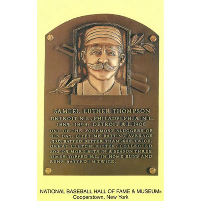 Sam Thompson Baseball Hall of Fame Plaque Postcard 