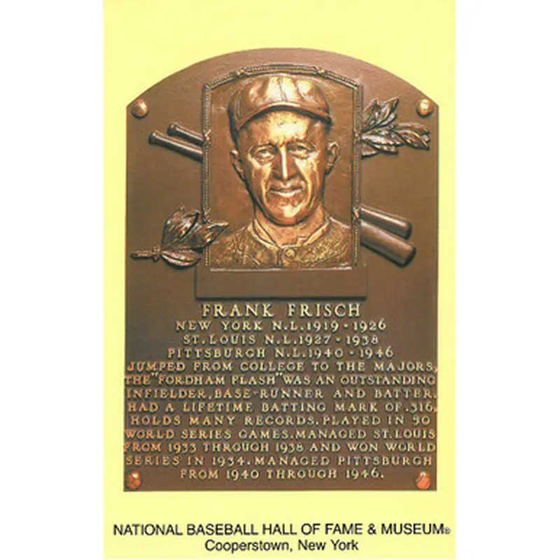Frankie Frisch Baseball Hall of Fame Plaque Postcard 