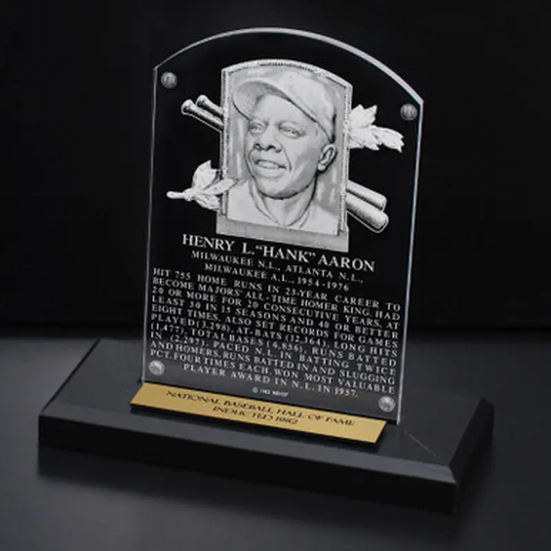 Hank Aaron Acrylic Replica Hall of Fame Plaque 