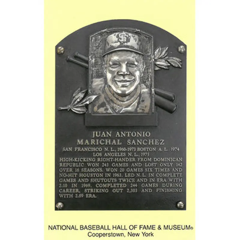 Juan Marichal Baseball Hall of Fame Plaque Postcard 