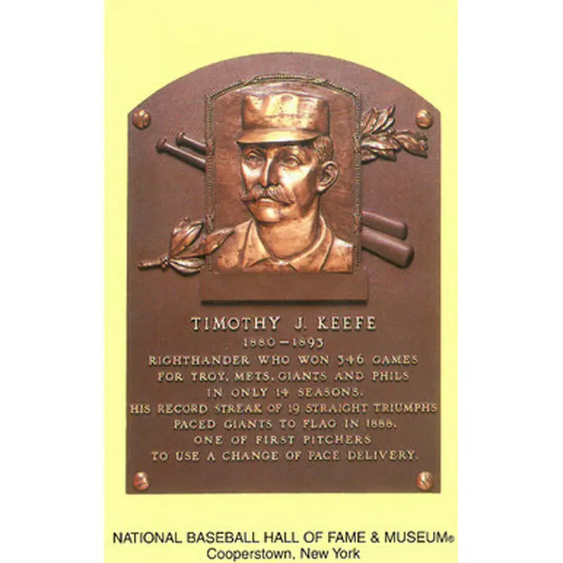 Tim Keefe Baseball Hall of Fame Plaque Postcard 