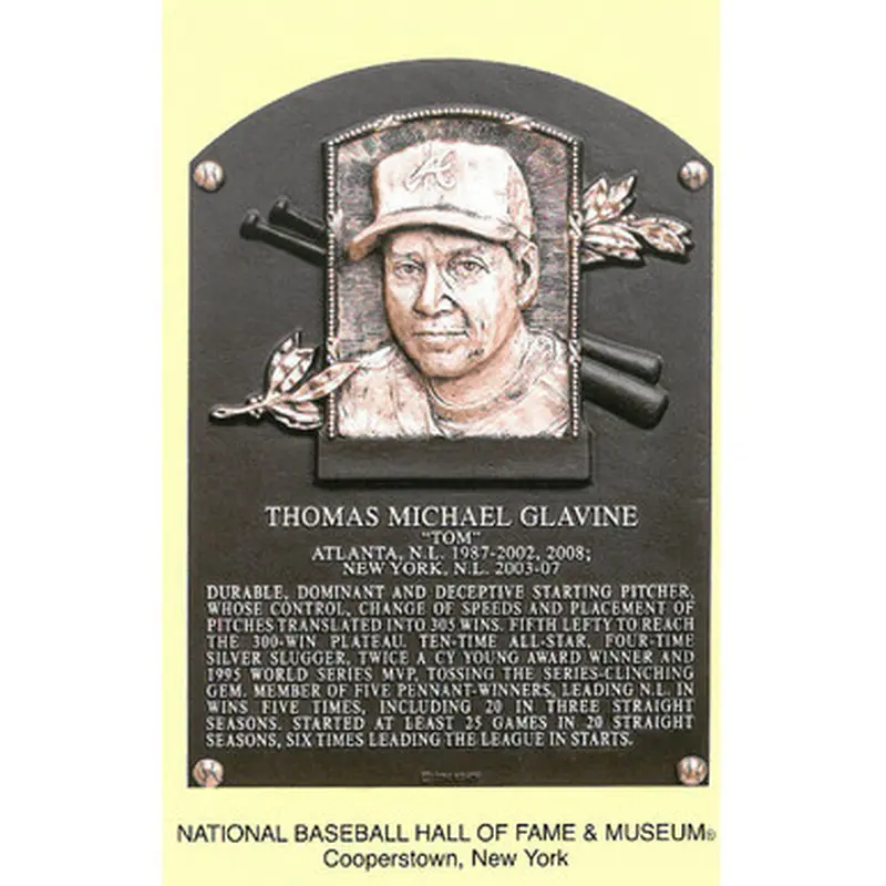 Tom Glavine Baseball Hall of Fame Plaque Postcard 