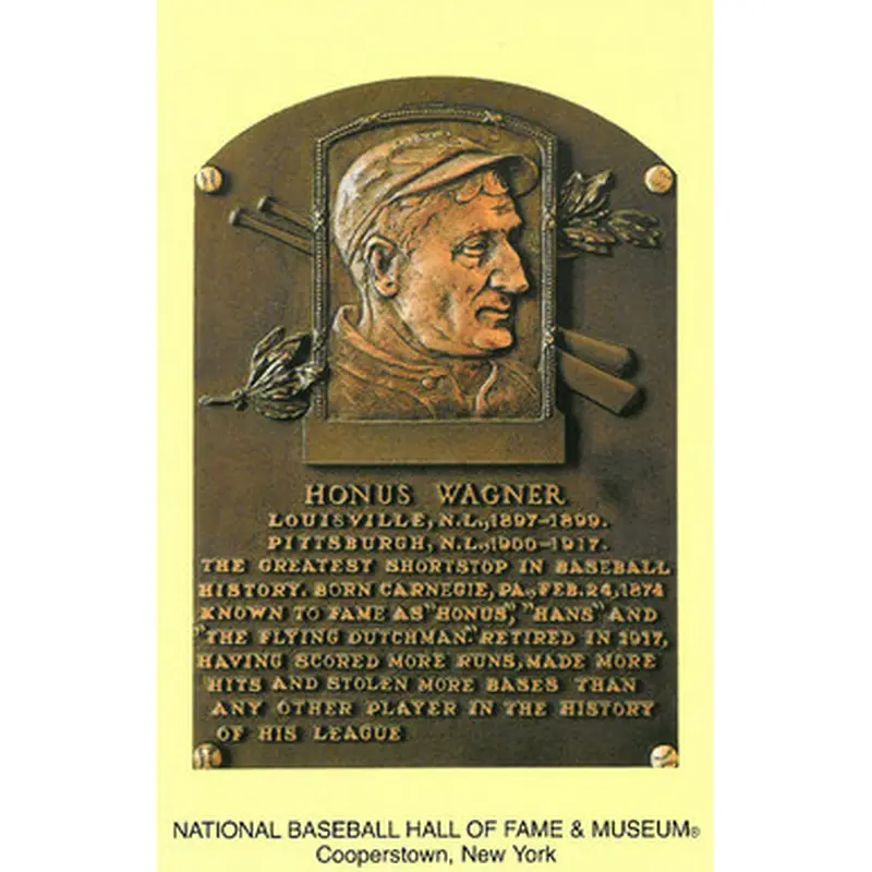 Honus Wagner Baseball Hall of Fame Plaque Postcard 