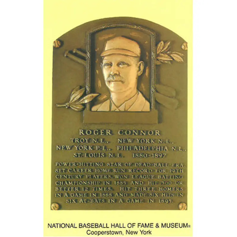 Roger Connor Baseball Hall of Fame Plaque Postcard 