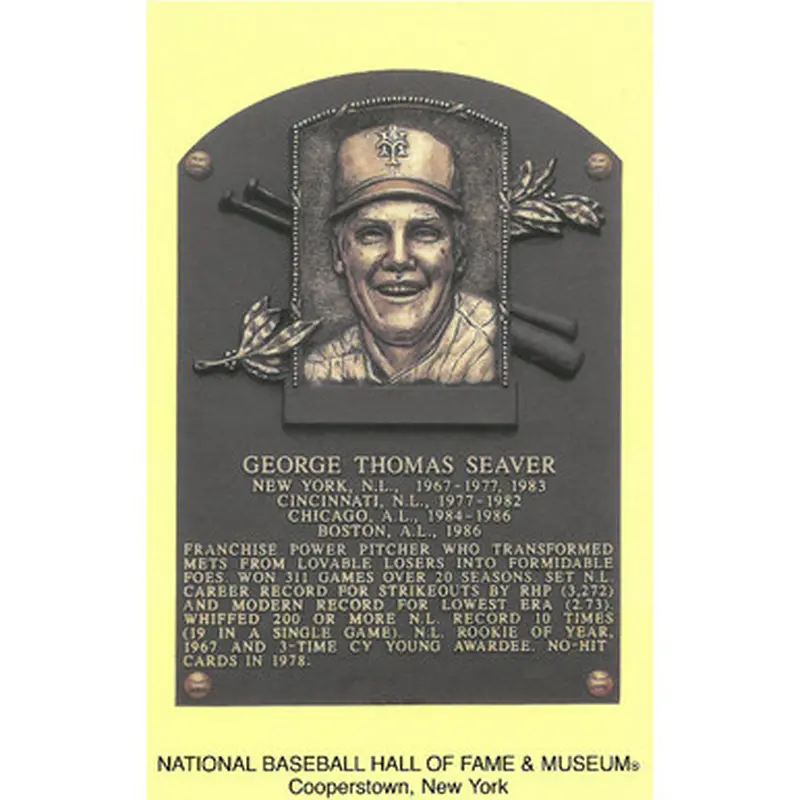 Tom Seaver Baseball Hall of Fame Plaque Postcard 