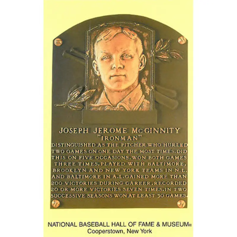 Joe McGinnity Baseball Hall of Fame Plaque Postcard 