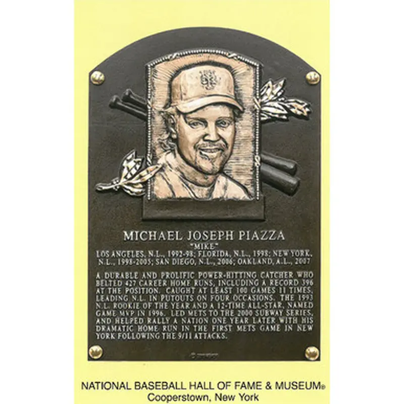 Mike Piazza Baseball Hall of Fame Plaque Postcard 
