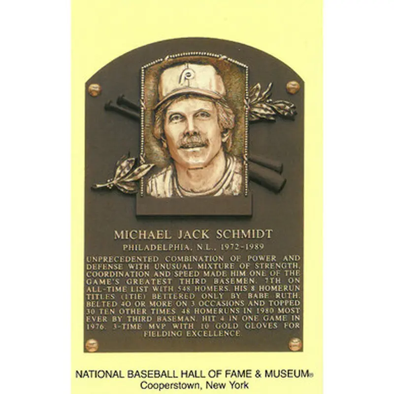 Mike Schmidt Baseball Hall of Fame Plaque Postcard 