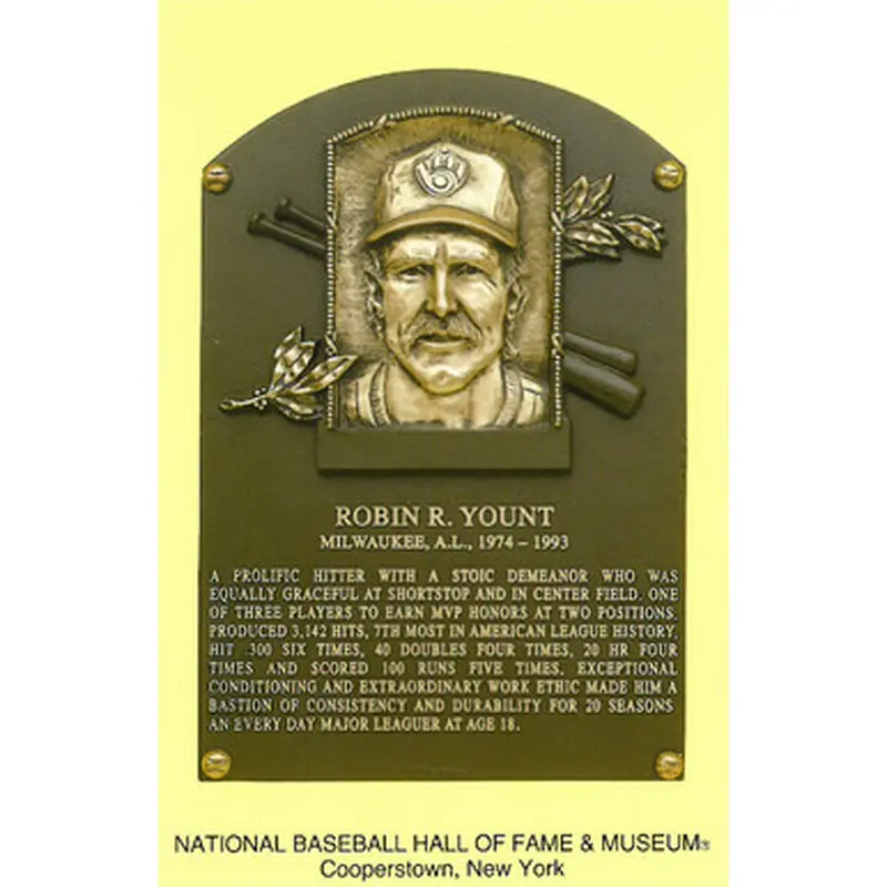 Robin Yount Baseball Hall of Fame Plaque Postcard 