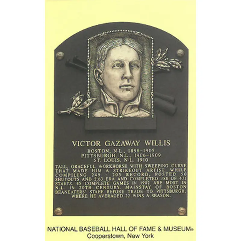 Vic Willis Baseball Hall of Fame Plaque Postcard 