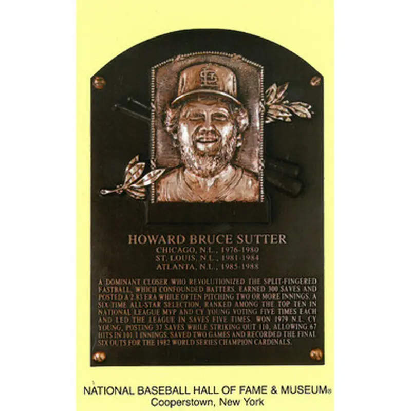 Bruce Sutter Baseball Hall of Fame Plaque Postcard 