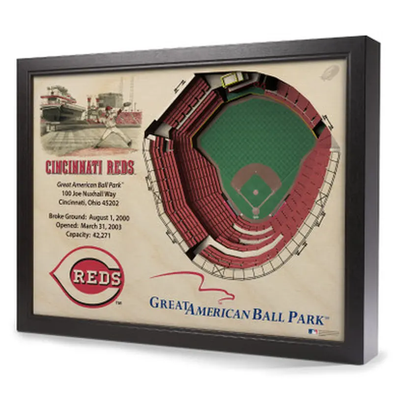 Cincinnati Reds 25 Layer 25 x 19 StadiumViews 3D Wall Art 