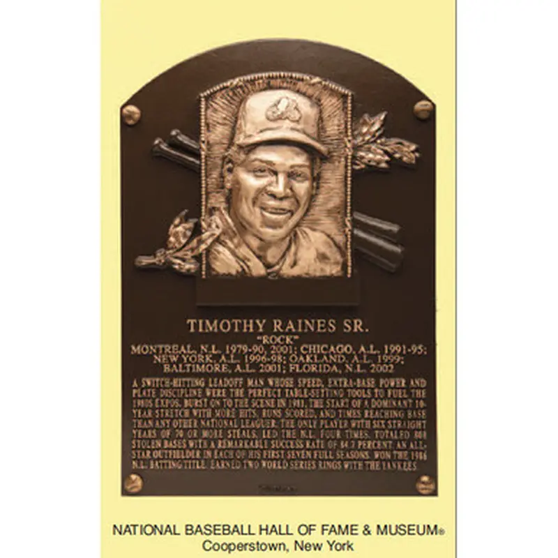 Tim Raines Baseball Hall of Fame Plaque Postcard 