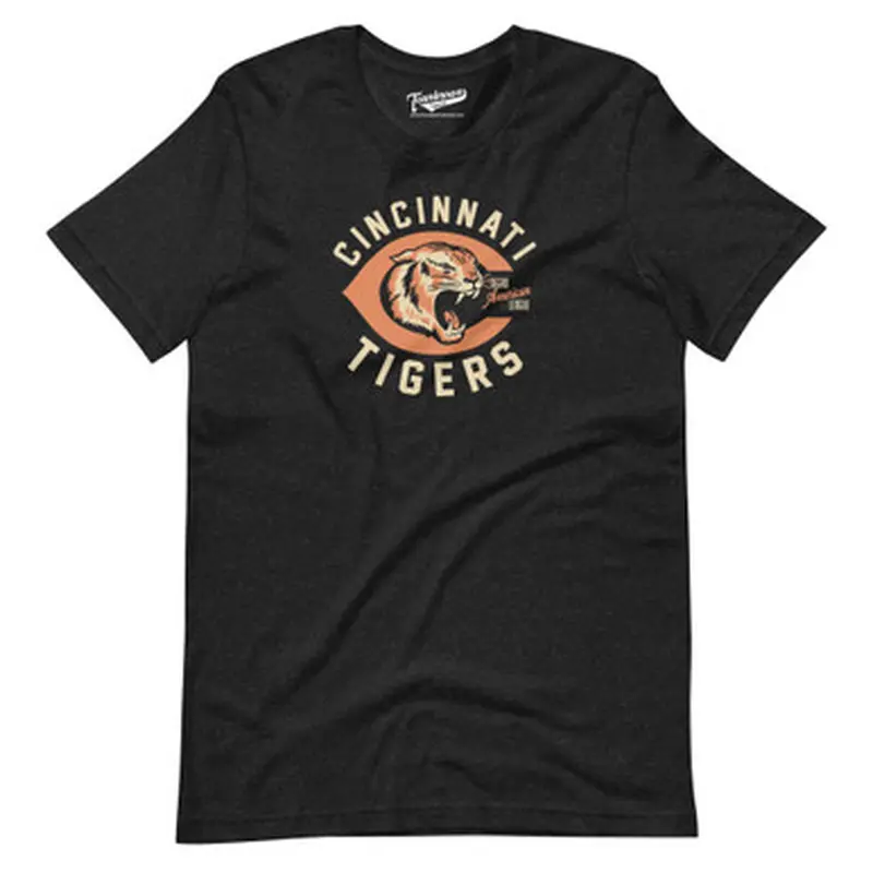 Unisex Teambrown Cincinnati Tigers Team Heather Black T-Shirt Size L