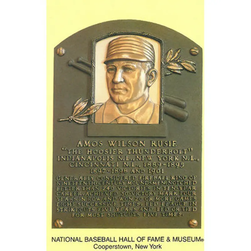 Amos Rusie Baseball Hall of Fame Plaque Postcard 