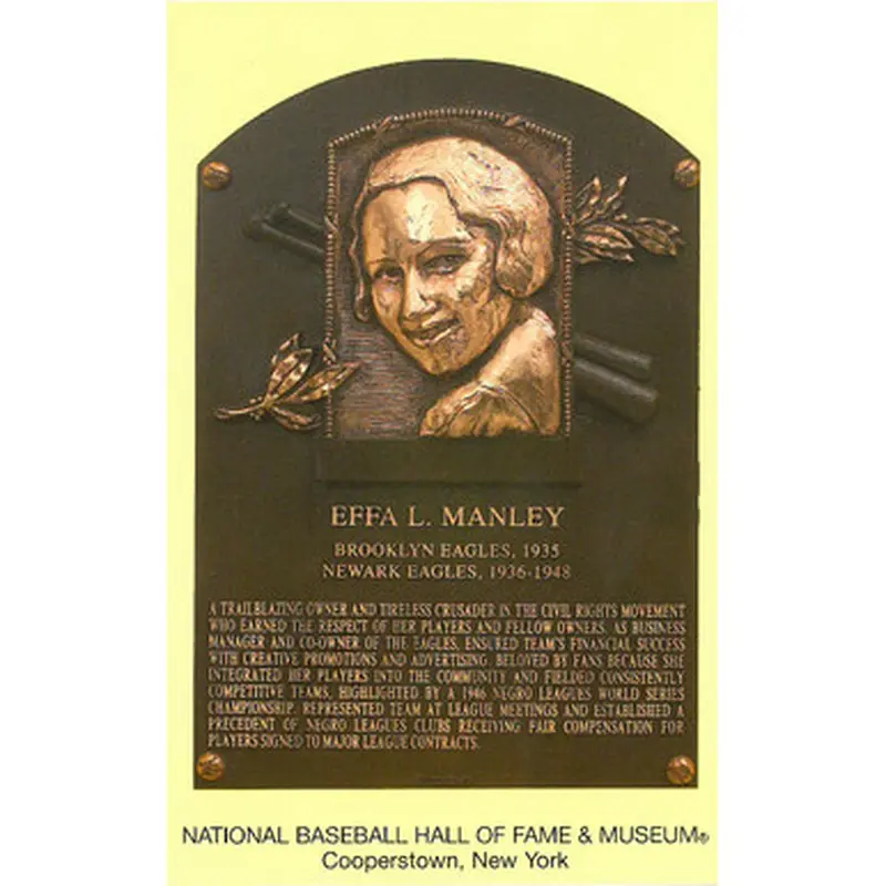 Effa Manley Baseball Hall of Fame Plaque Postcard 