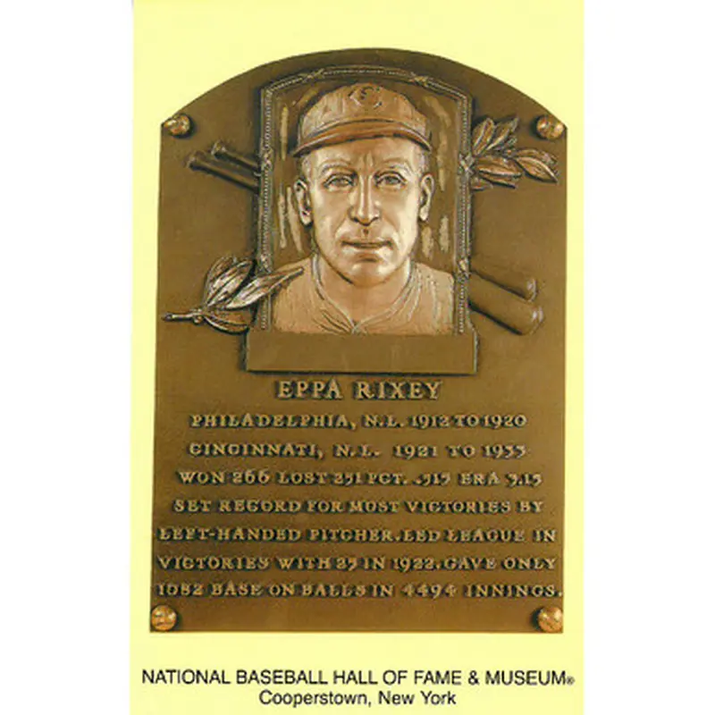 Eppa Rixey Baseball Hall of Fame Plaque Postcard 